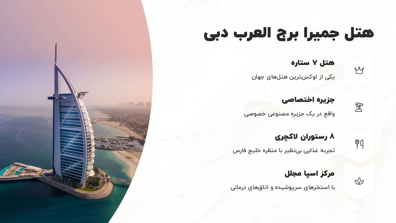 هتل جمیرا برج العرب دبی (Jumeirah Burj Al Arab Dubai) الی گشت