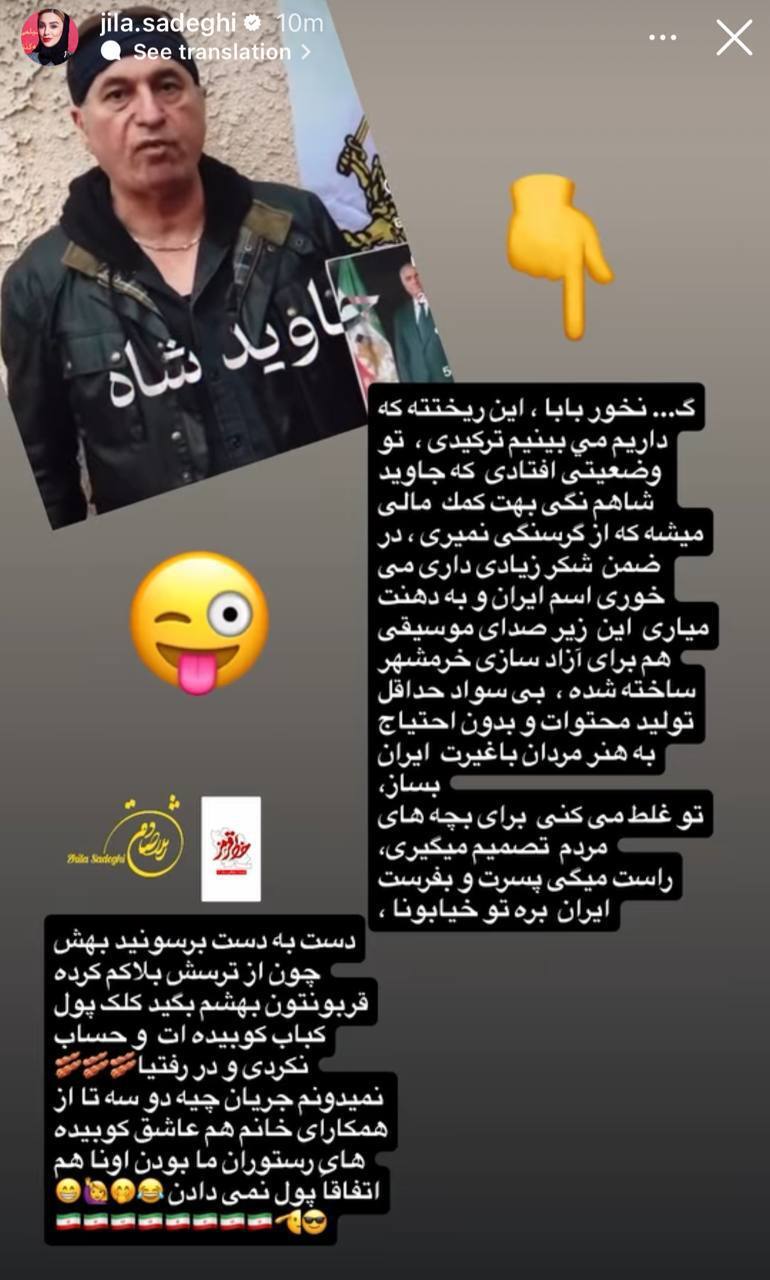 استوری تند و عجیب ژیلا صادقی علیه حمید فرخنژاد استوری تند و عجیب ژیلا صادقی علیه حمید فرخنژاد