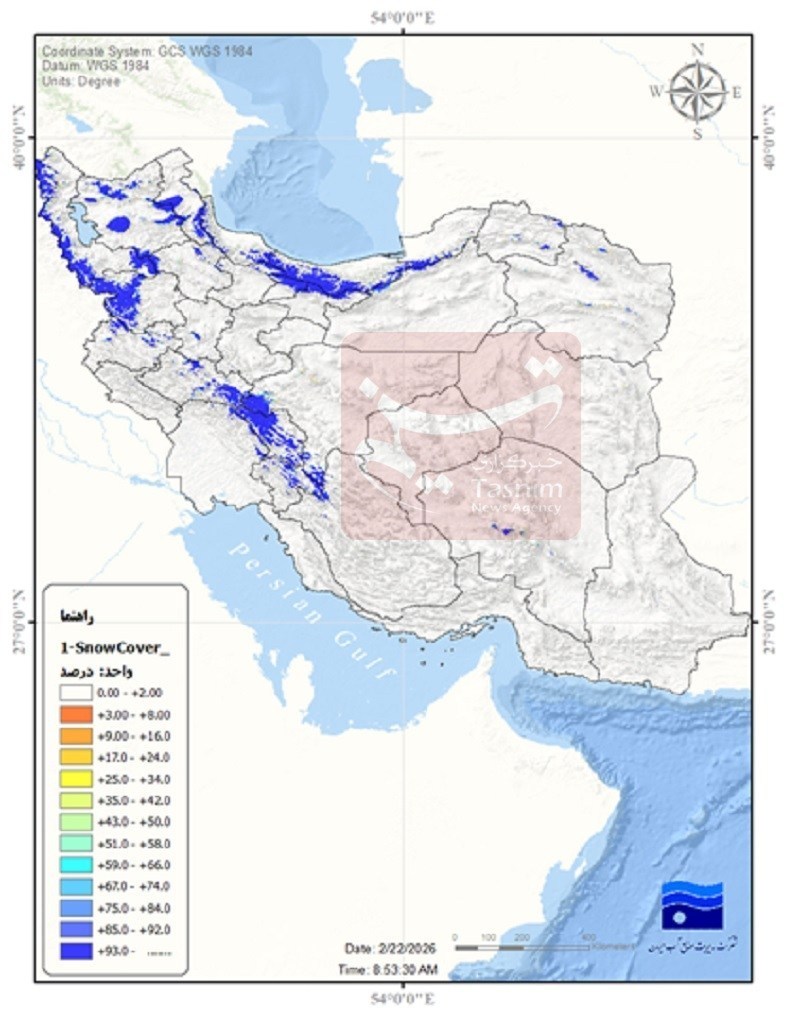 کاهش ۷۰ درصدی پوشش برفی ایران