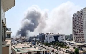 مجتمع ونوس انزلی در منطقه آزاد انزلی دچار حریق شد