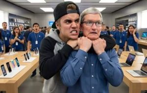 «جاستین بیبر» کارکنان اپل را به خفه‌کردن تهدید کرد