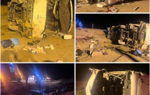 واژگونی اتوبوس در محور نطنز اصفهان با ۹ مصدوم و ۱۳ فوتی