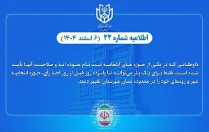 امکان تغییر حوزه انتخابیه داوطلبان انتخابات شوراهای شهر و روستا