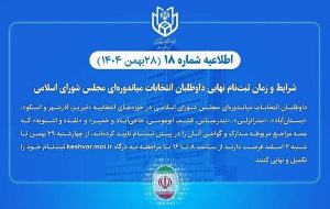 داوطلبان انتخابات میاندوره‌ای مجلس تا ۲ اسفند ثبت‌نام را نهایی کنند