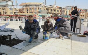 عملیات تعمیر دورهای سنگفرش بین الحرمین کربلا آغاز شد عملیات تعمیر دورهای سنگفرش بین الحرمین کربلا آغاز شد