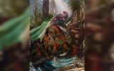 «آهن و آفتاب» روح‌الامین منتشر شد؛ نقشی از صحنه شهادت حضرت ابوالفضل(ع)